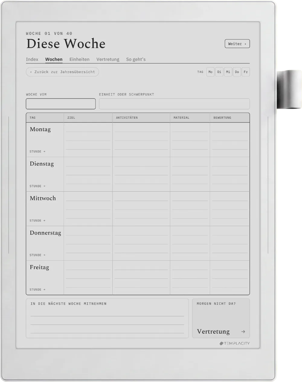 The Planner Die Woche