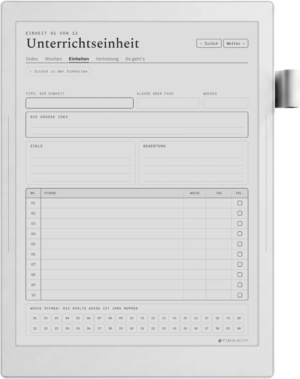 The Planner · Lehrkräfte Supernote Manta Seite 4