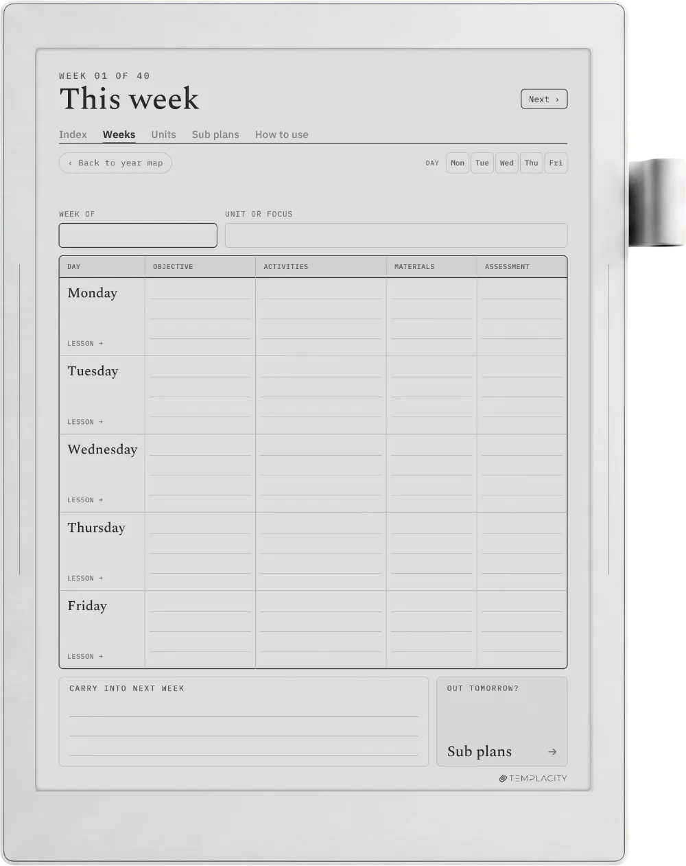 The Planner · Teachers Supernote Manta page 1