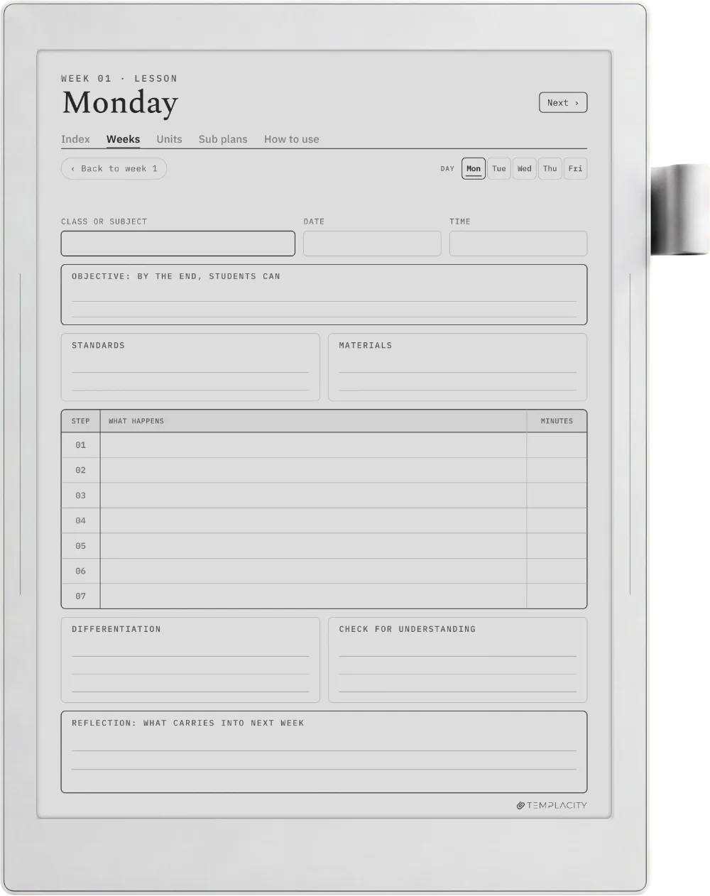The Planner · Teachers Supernote Manta page 2