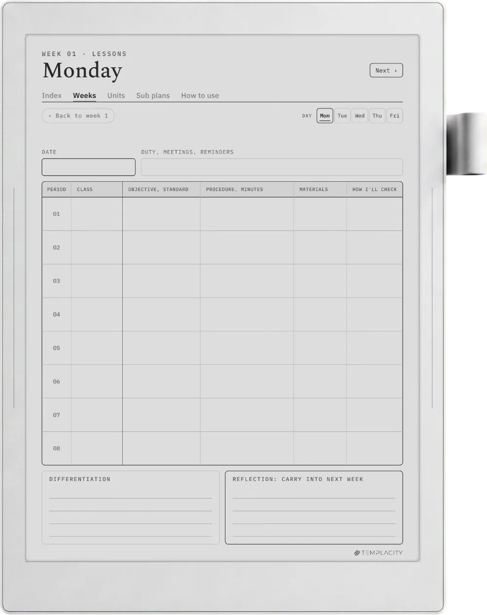 The Planner · Teachers Supernote Manta page 3