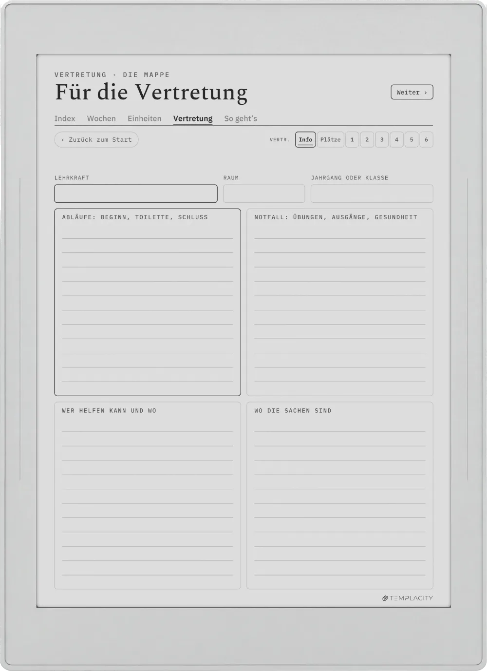The Planner · Lehrkräfte Supernote Nomad Seite 5