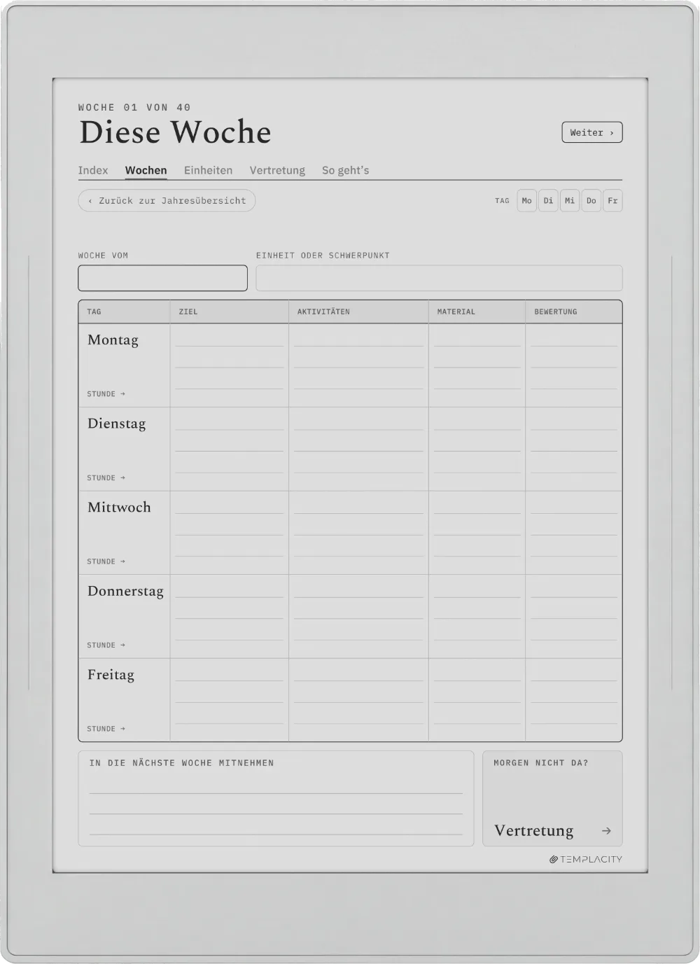 The Planner Die Woche