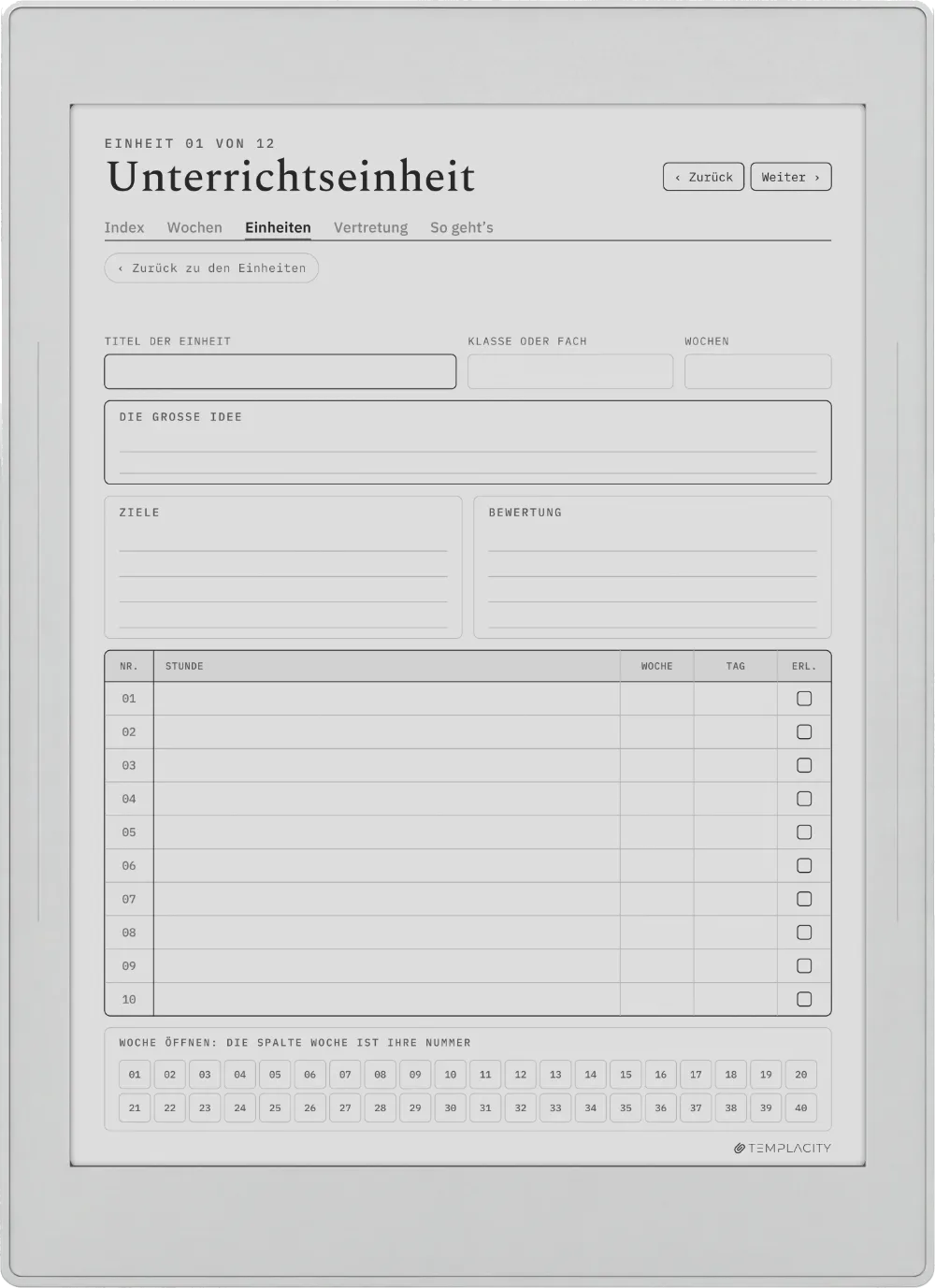The Planner · Lehrkräfte Supernote Nomad Seite 4