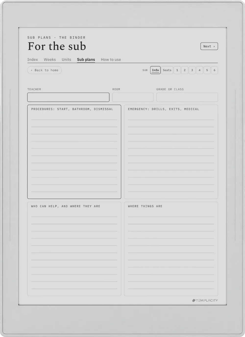 The Planner · Teachers Supernote Nomad page 5