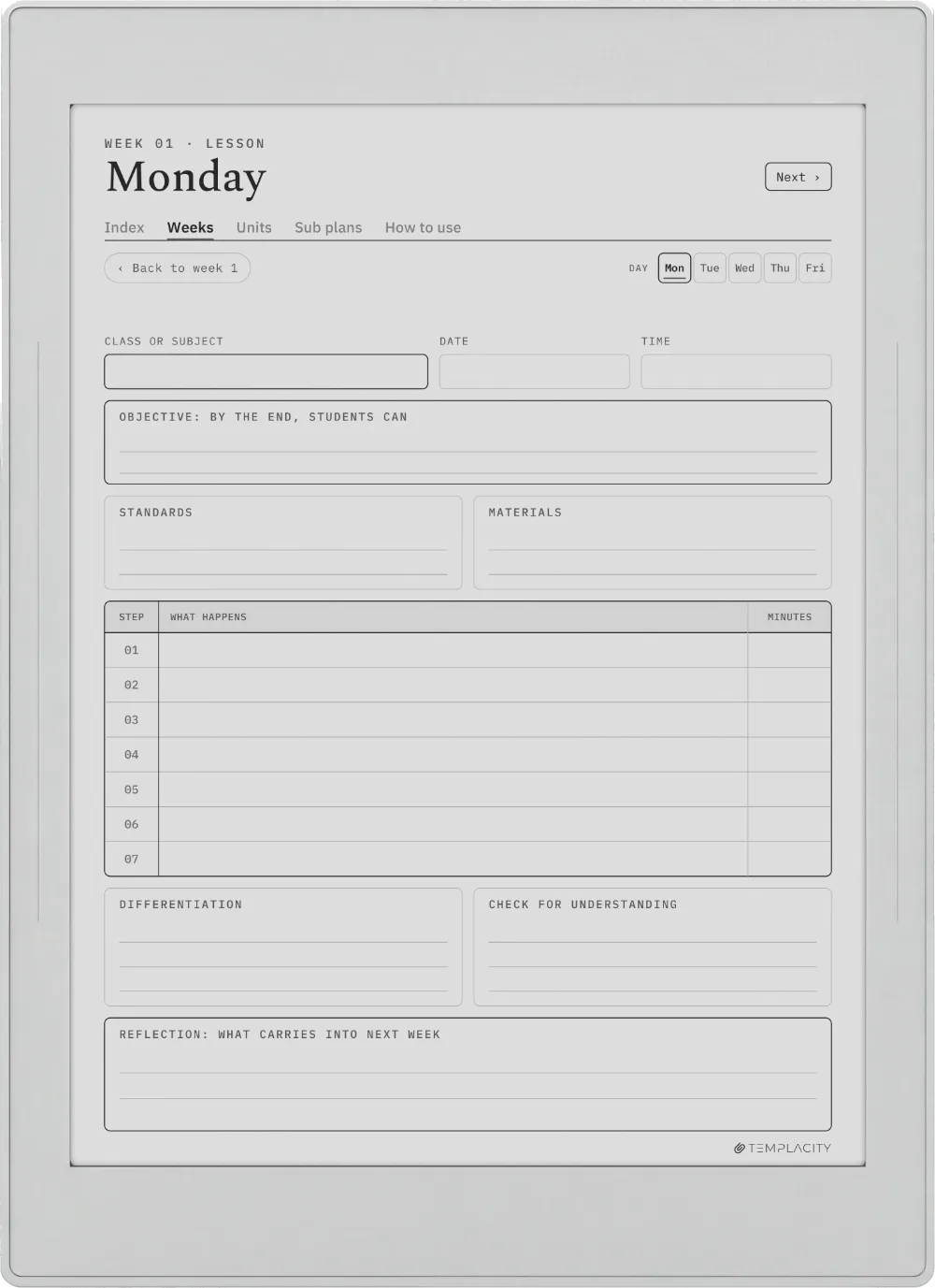 The Planner · Teachers Supernote Nomad page 2