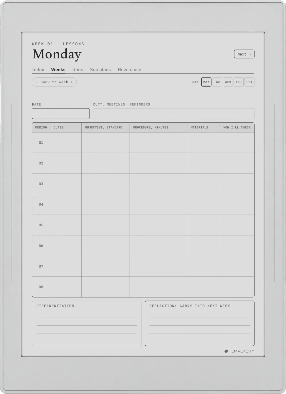 The Planner · Teachers Supernote Nomad page 3