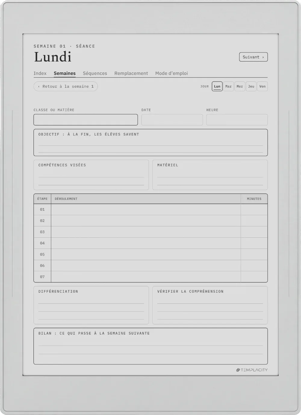 The Planner · Enseignants Supernote Nomad page 2