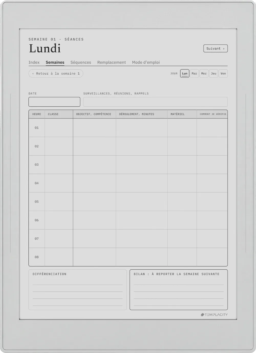 The Planner · Enseignants Supernote Nomad page 3