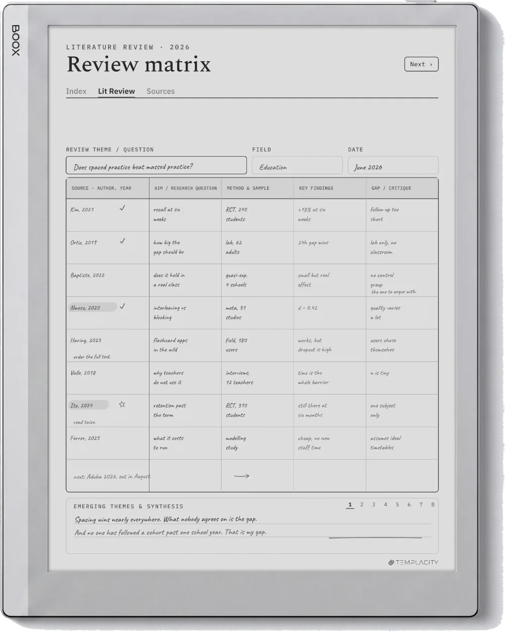 The Planner on the Boox Go 10.3