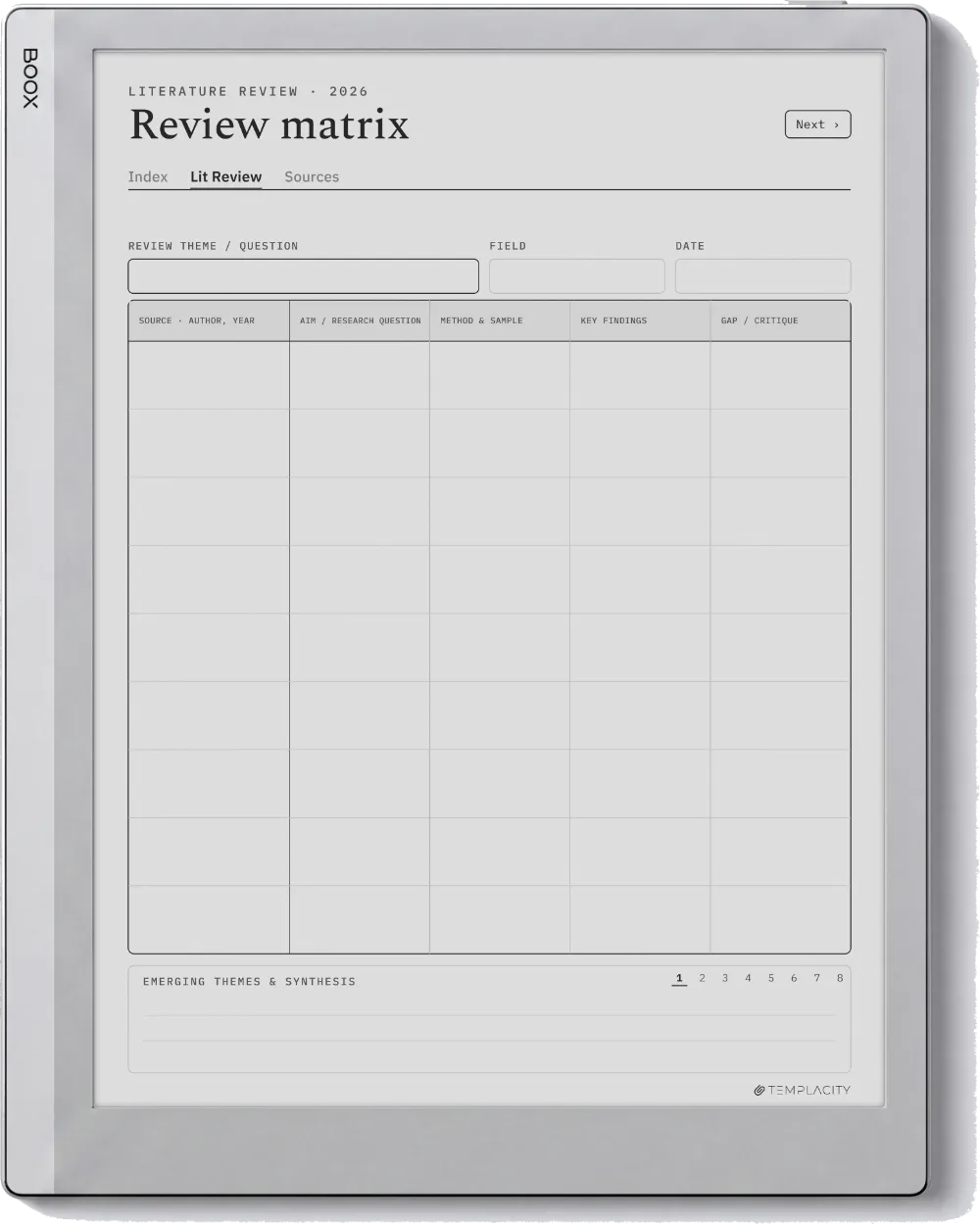 The Planner The Synthesis Matrix