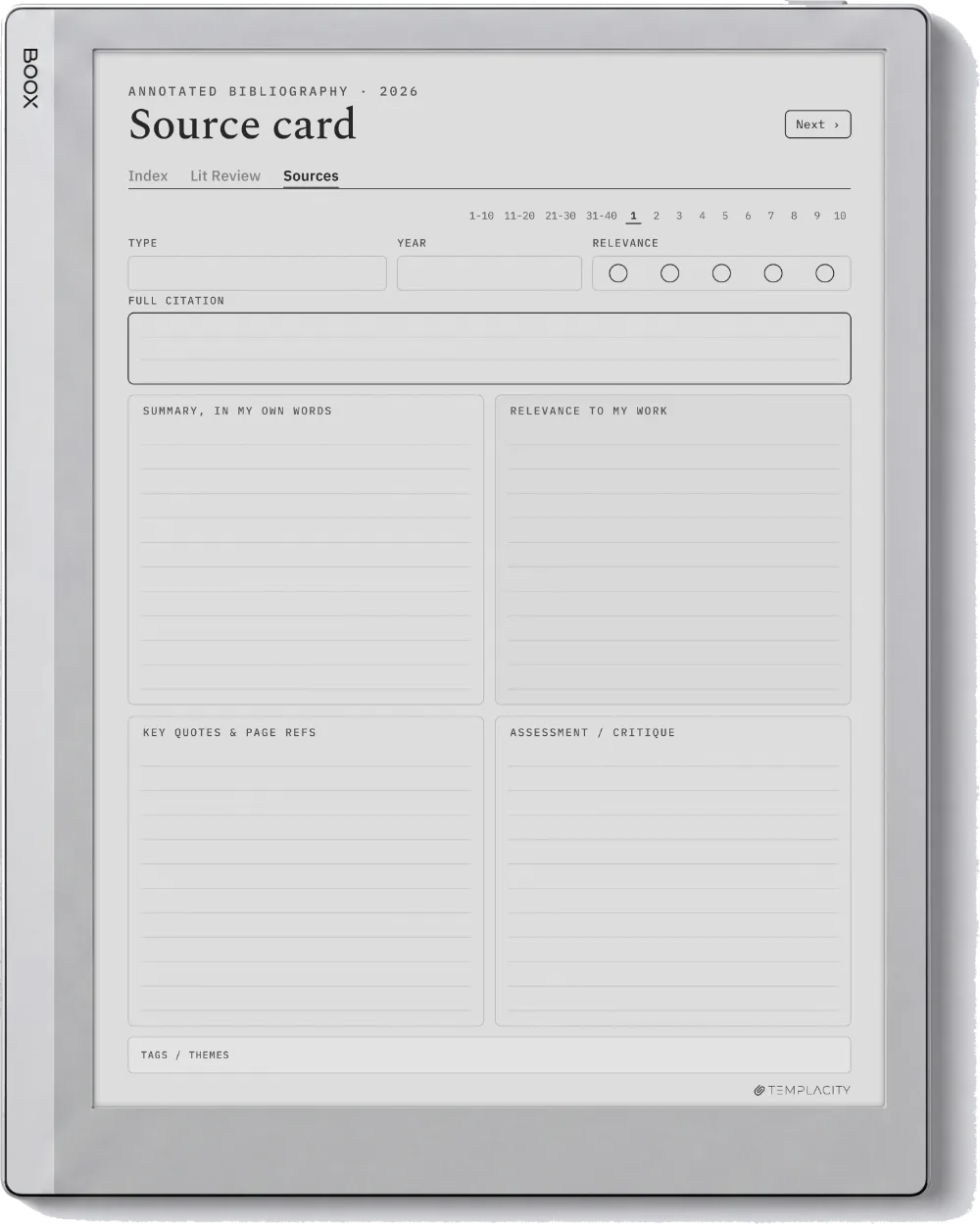 The Planner · Literature Review Boox Go 10.3 page 2