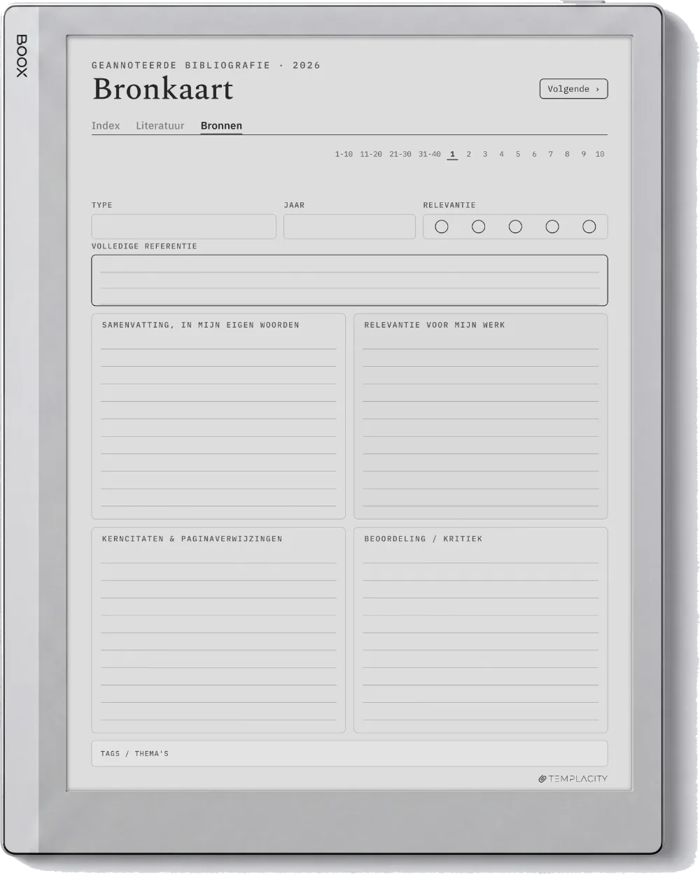 The Planner · Literatuurreview Boox Go 10.3 pagina 2