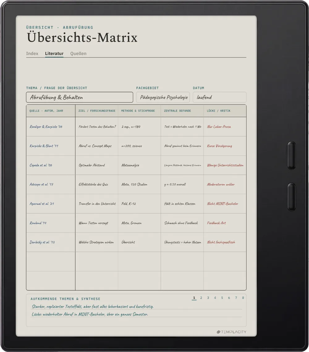 The Planner auf dem Boox Go Color 7 (Gen II)