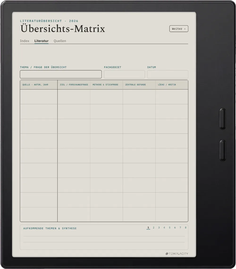 The Planner · Literaturrecherche Boox Go Color 7 (Gen II) Seite 1
