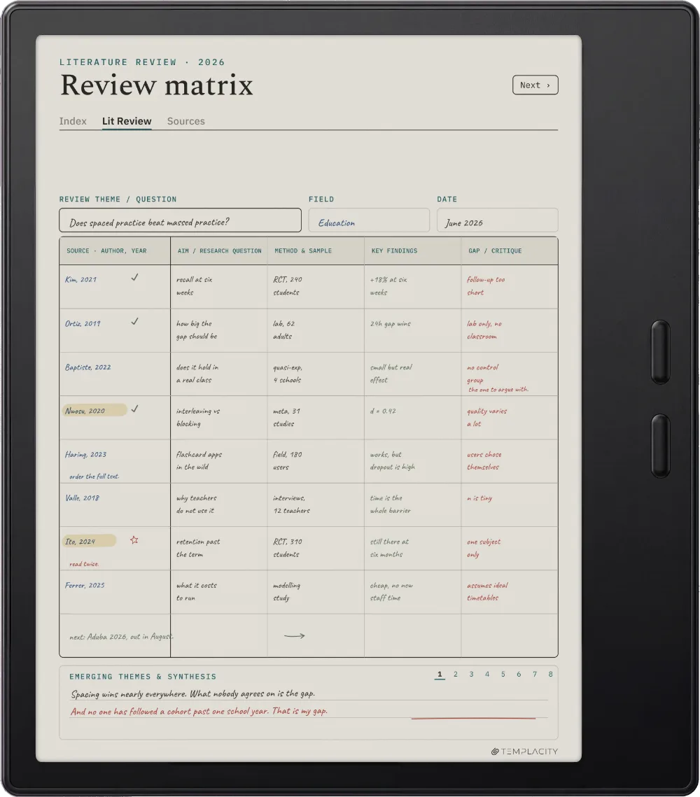 The Planner on the Boox Go Color 7 (Gen II)