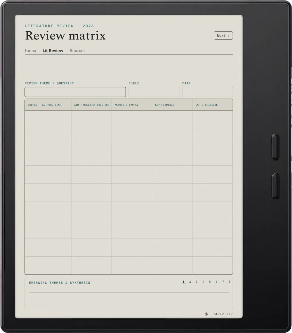 The Planner The Synthesis Matrix