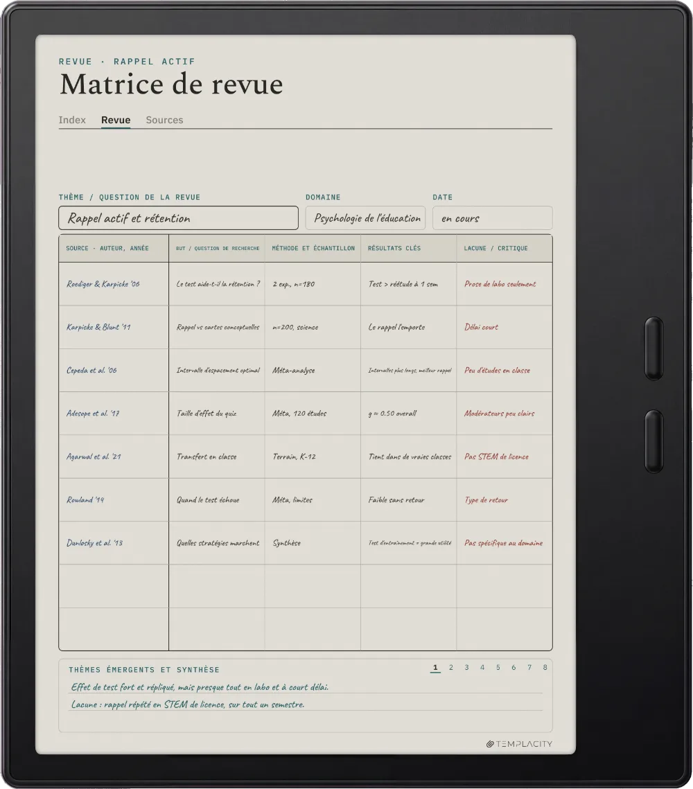 Le Planner sur la Boox Go Color 7 (Gen II)