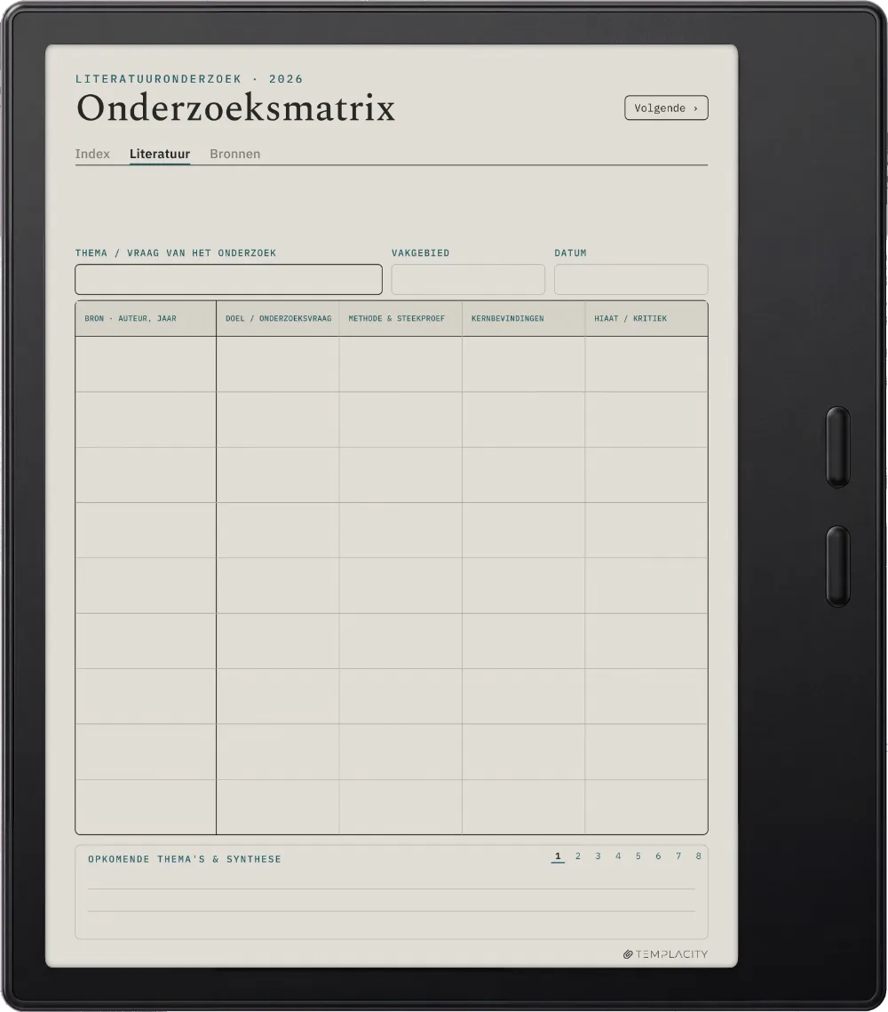 The Planner De synthesematrix