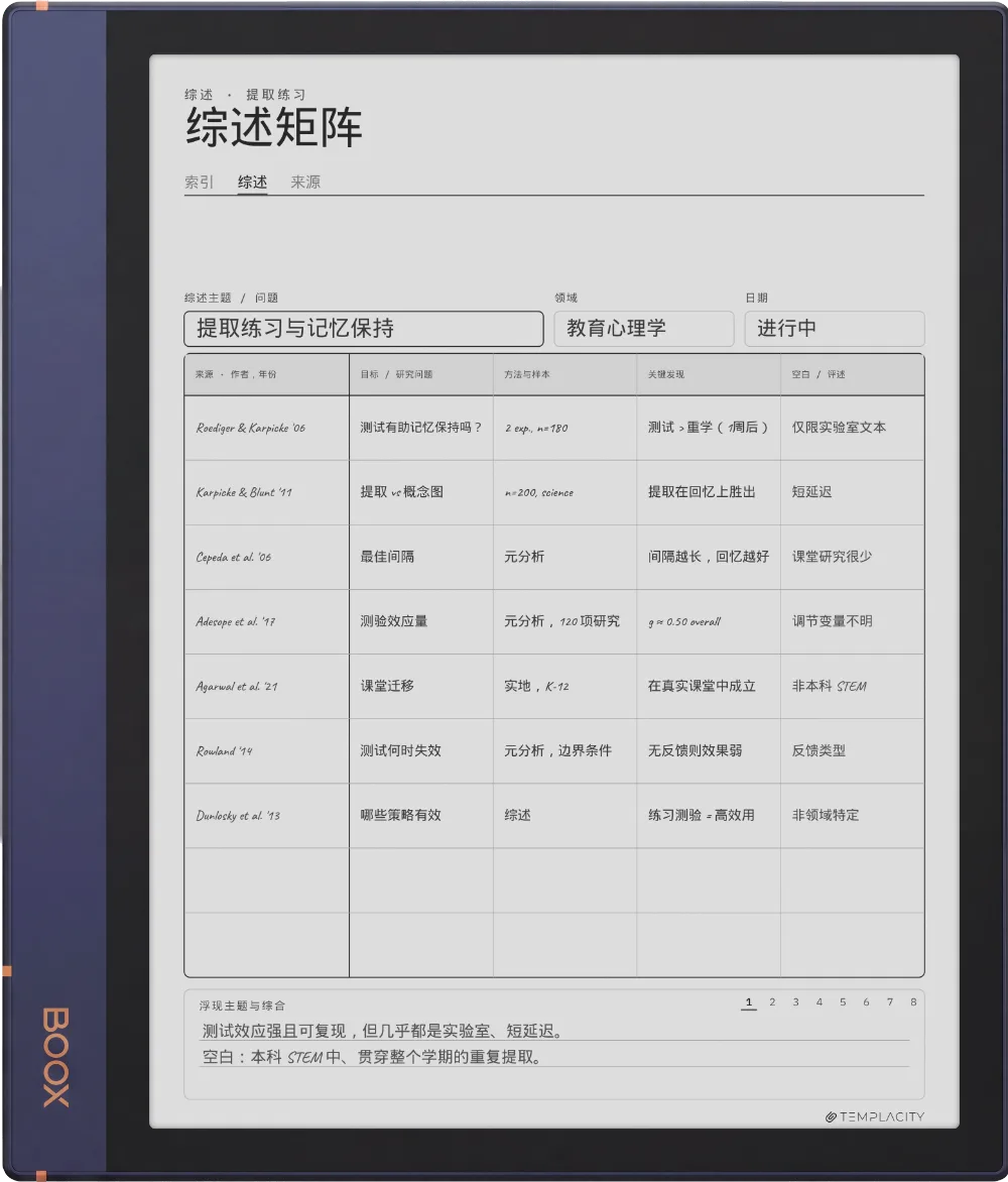 Boox Note Air2 上的规划本