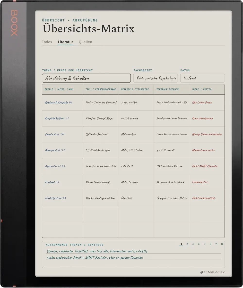 The Planner auf dem Boox Note Air3 C