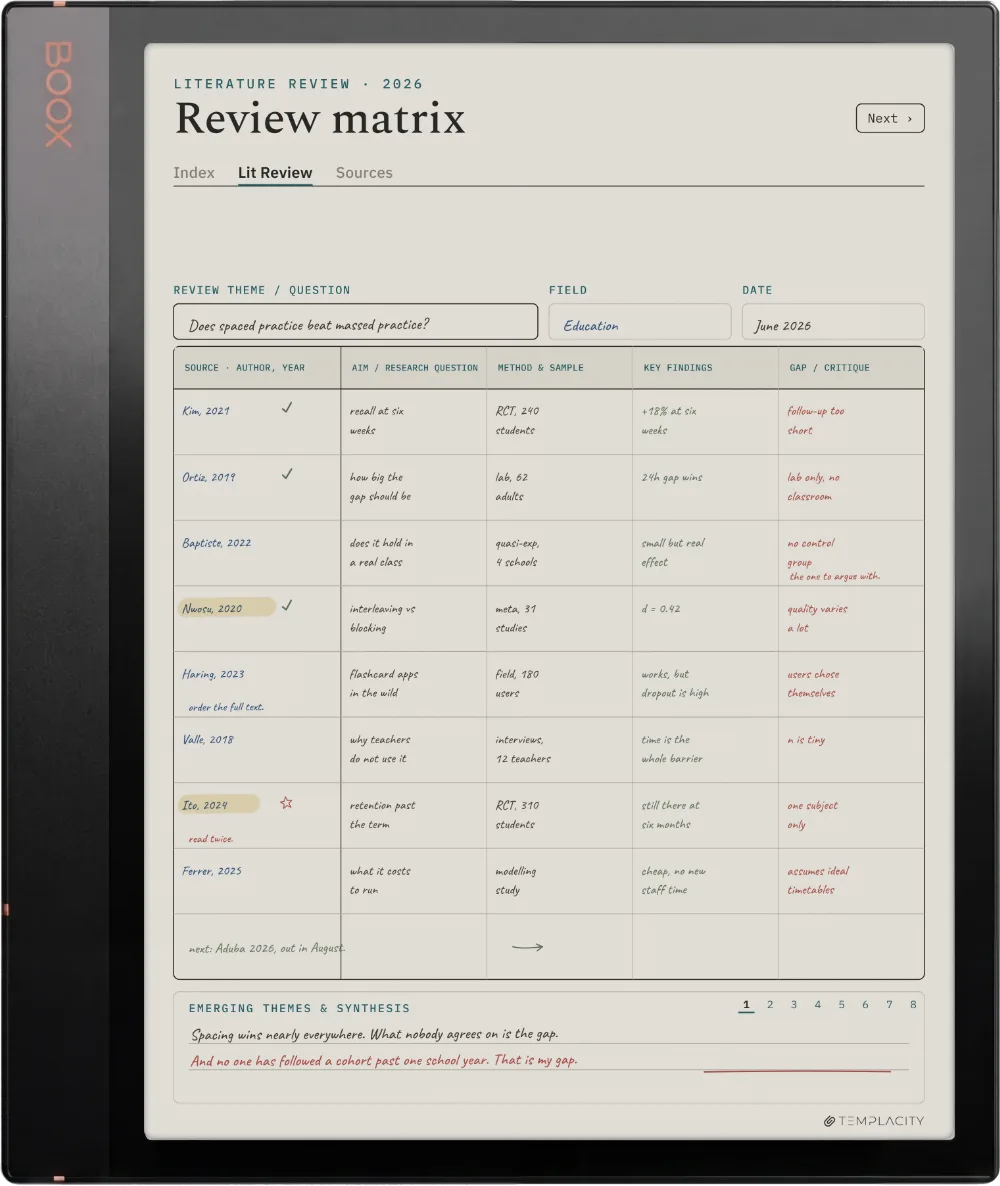 The Planner on the Boox Note Air3 C