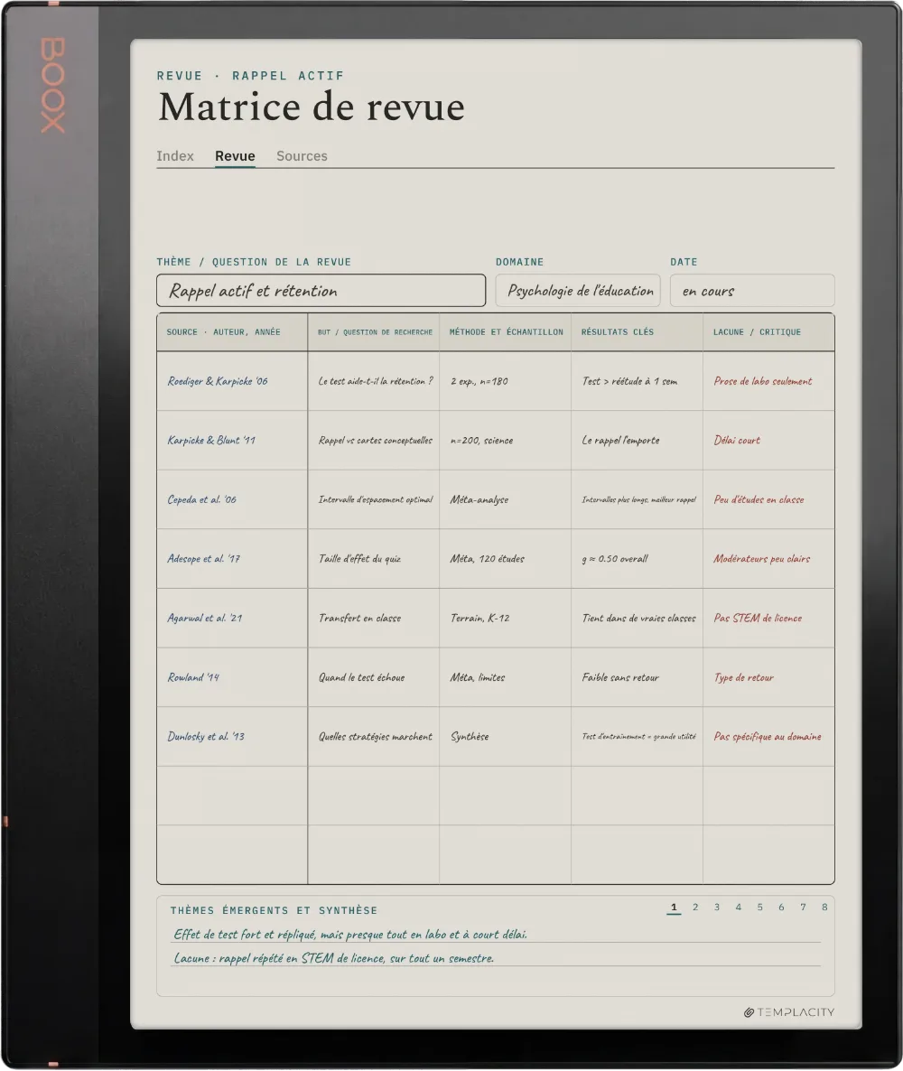 Le Planner sur la Boox Note Air3 C
