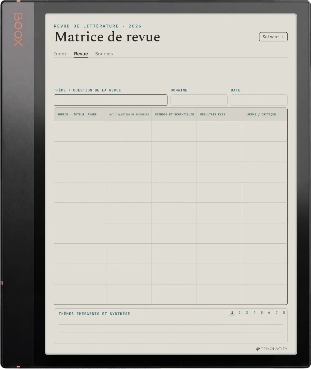 The Planner · Revue de littérature Boox Note Air3 C page 1