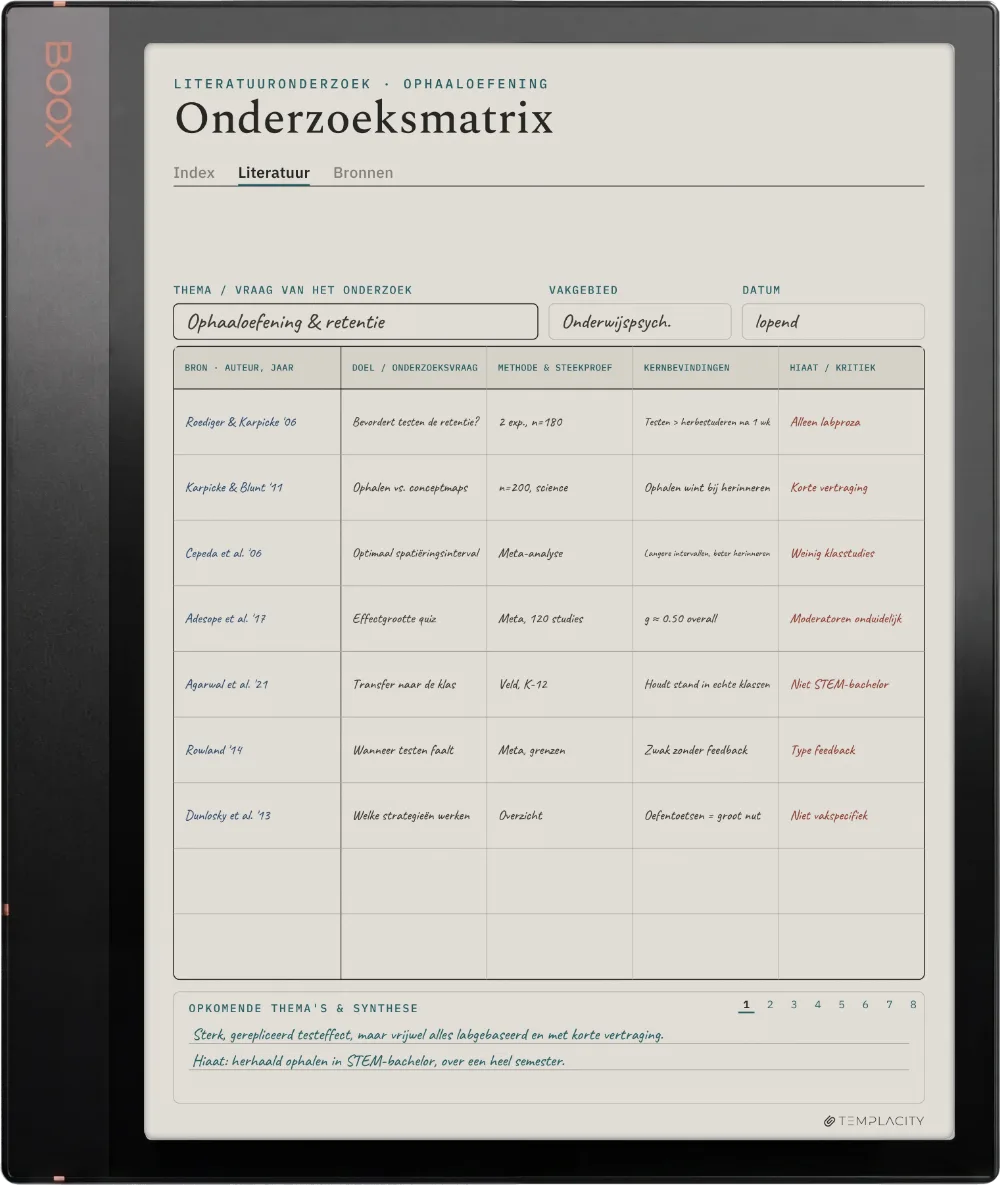 The Planner op de Boox Note Air3 C