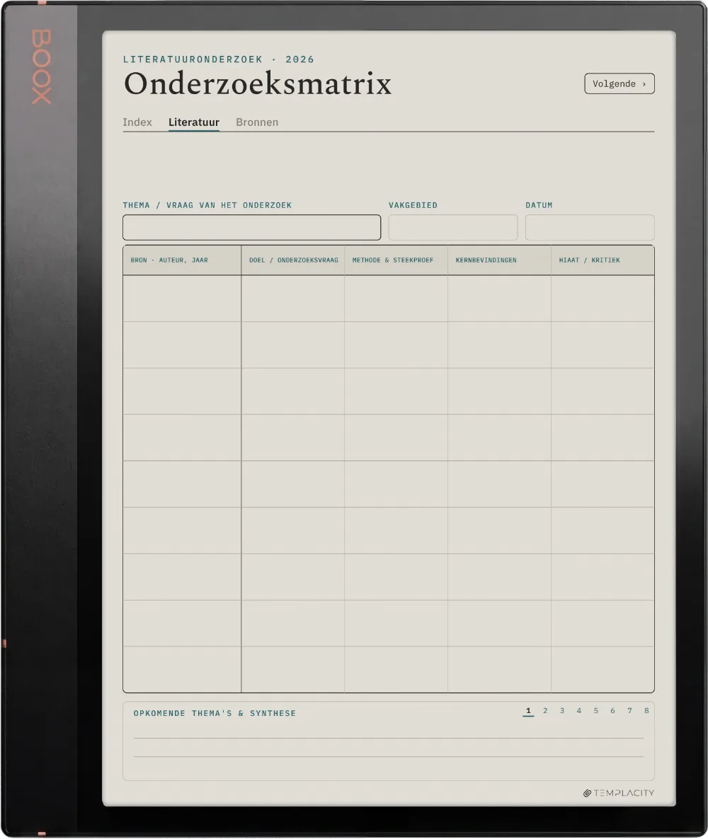 The Planner · Literatuurreview Boox Note Air3 C pagina 1