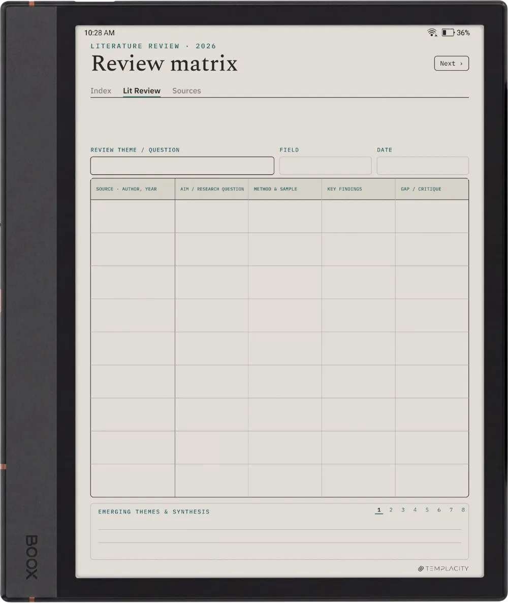 The Planner The Synthesis Matrix