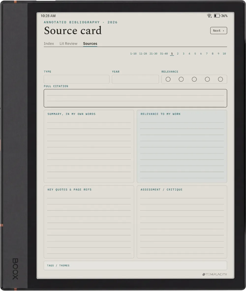 The Planner · Literature Review Boox Note Air4 C page 2