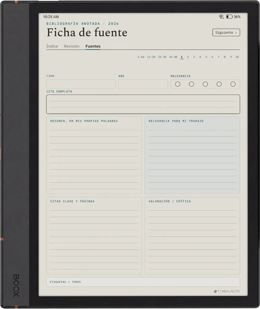 The Planner · Revisión bibliográfica Boox Note Air4 C página 2