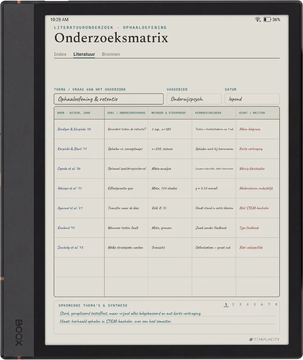 The Planner op de Boox Note Air4 C