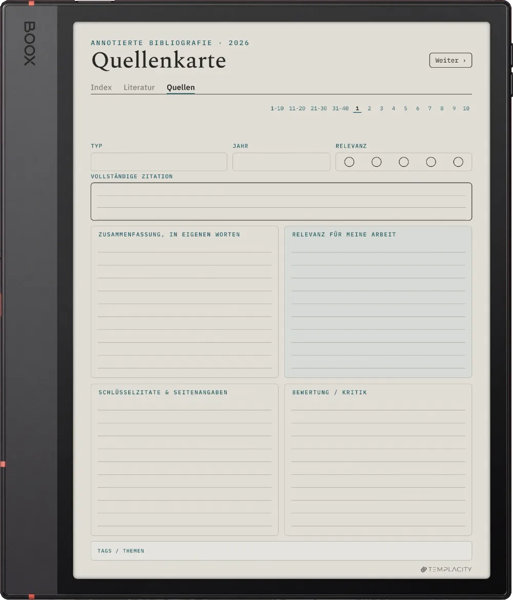 The Planner · Literaturrecherche Boox Note Air5 C Seite 2