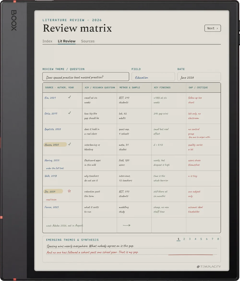 The Planner on the Boox Note Air5 C
