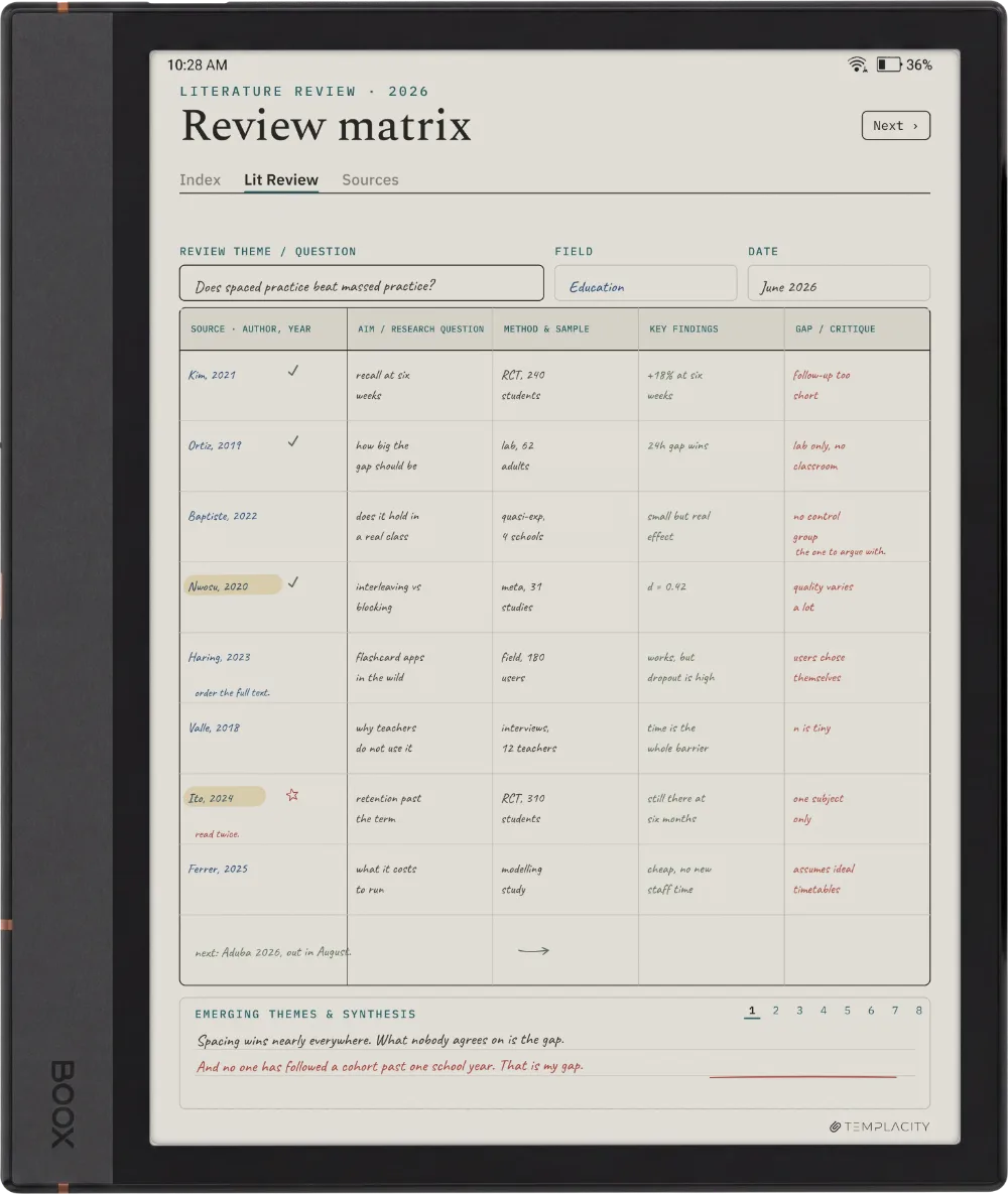 The Planner on the Boox Note Max