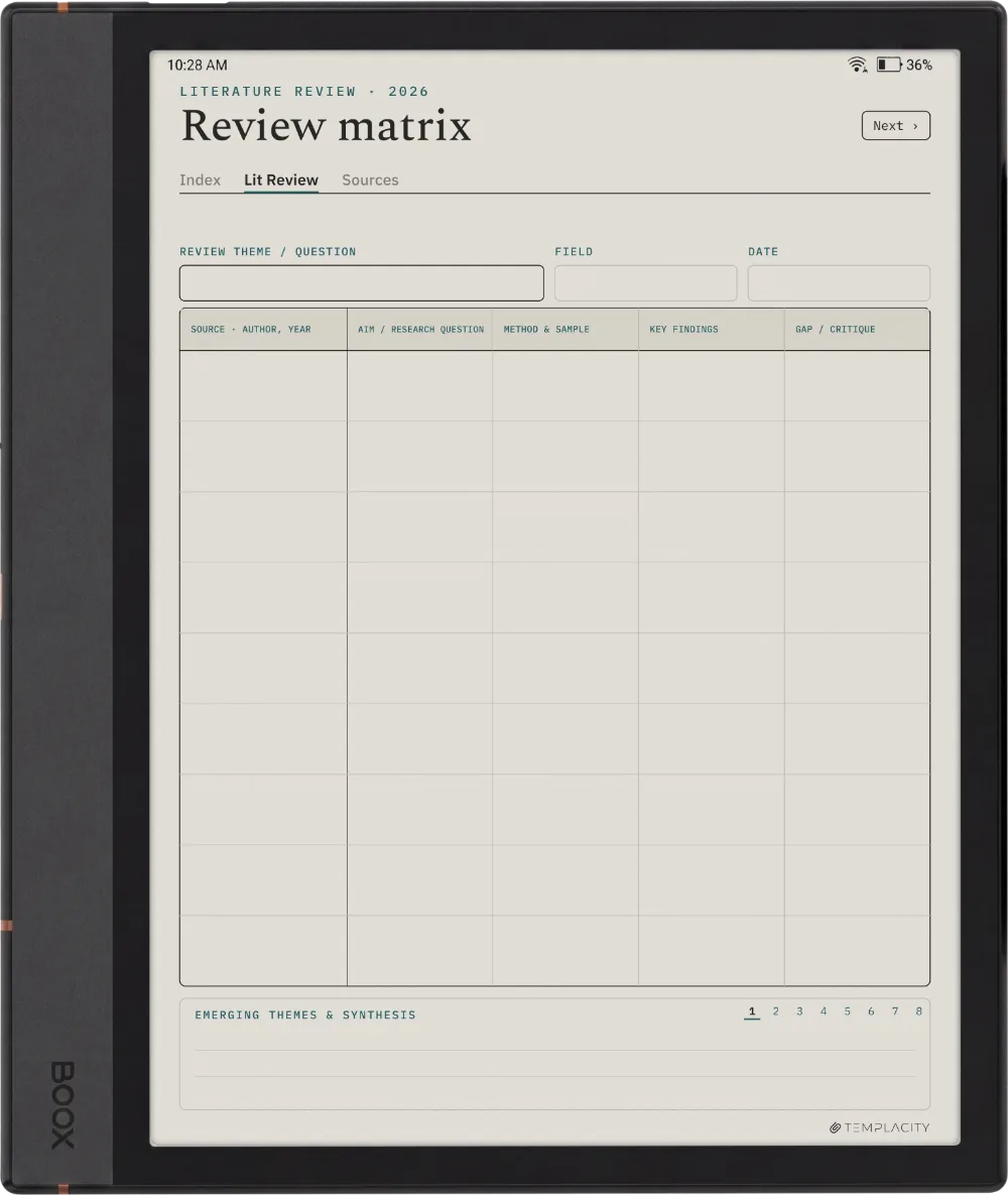 The Planner The Synthesis Matrix