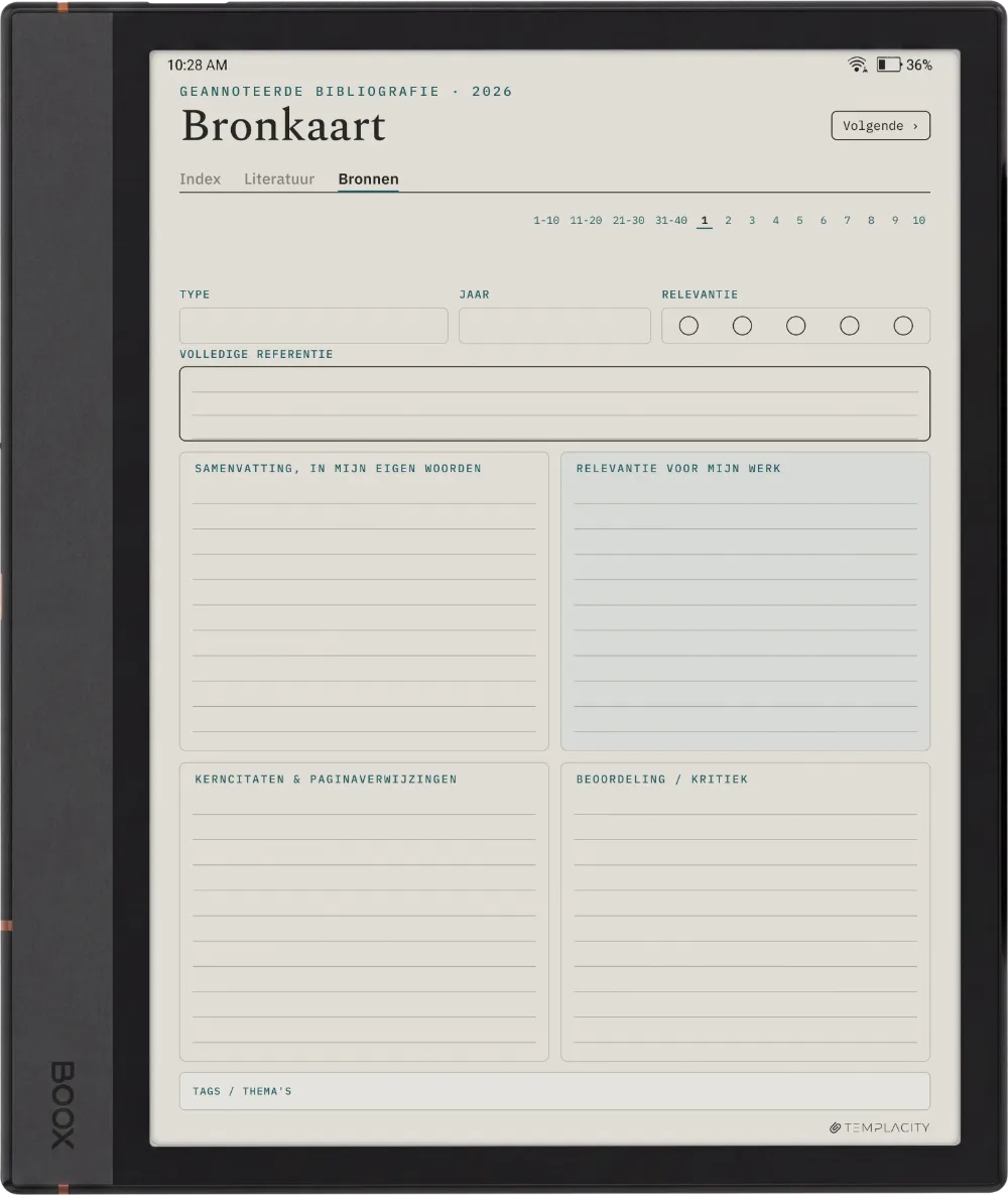 The Planner · Literatuurreview Boox Note Max pagina 2