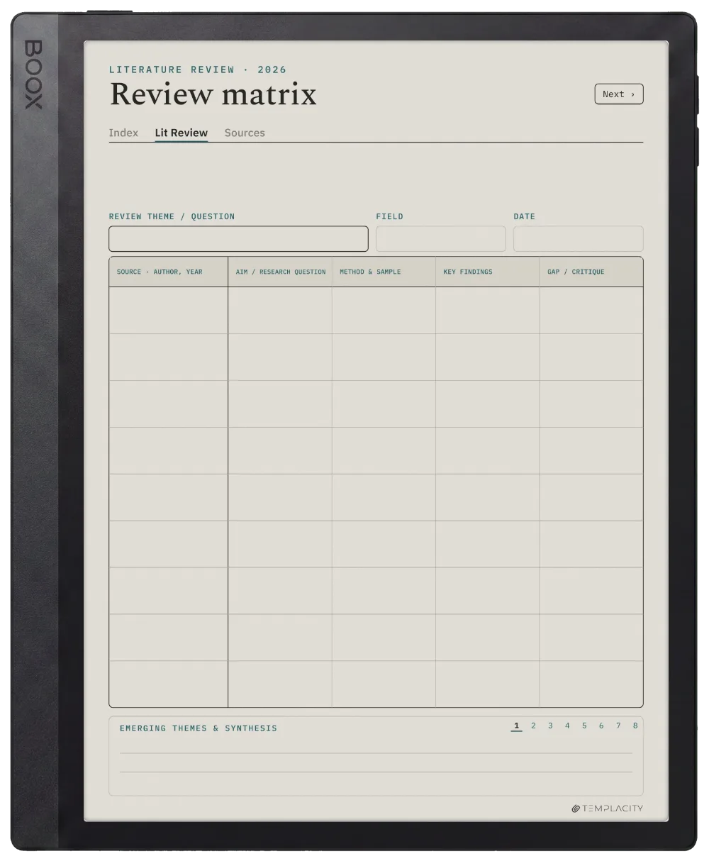 The Planner The Synthesis Matrix