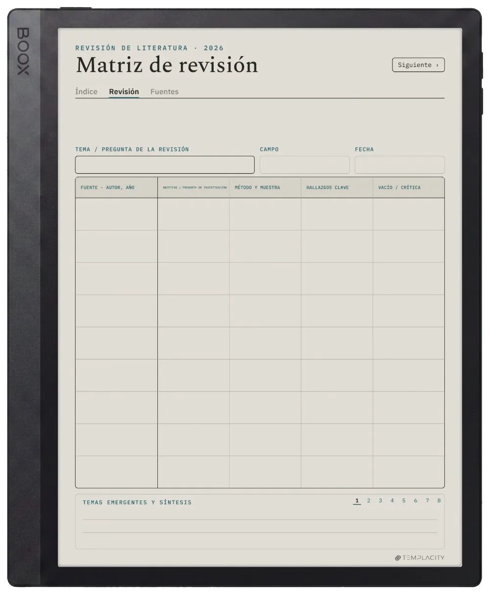 The Planner · Revisión bibliográfica Boox Tab Ultra C Pro página 1