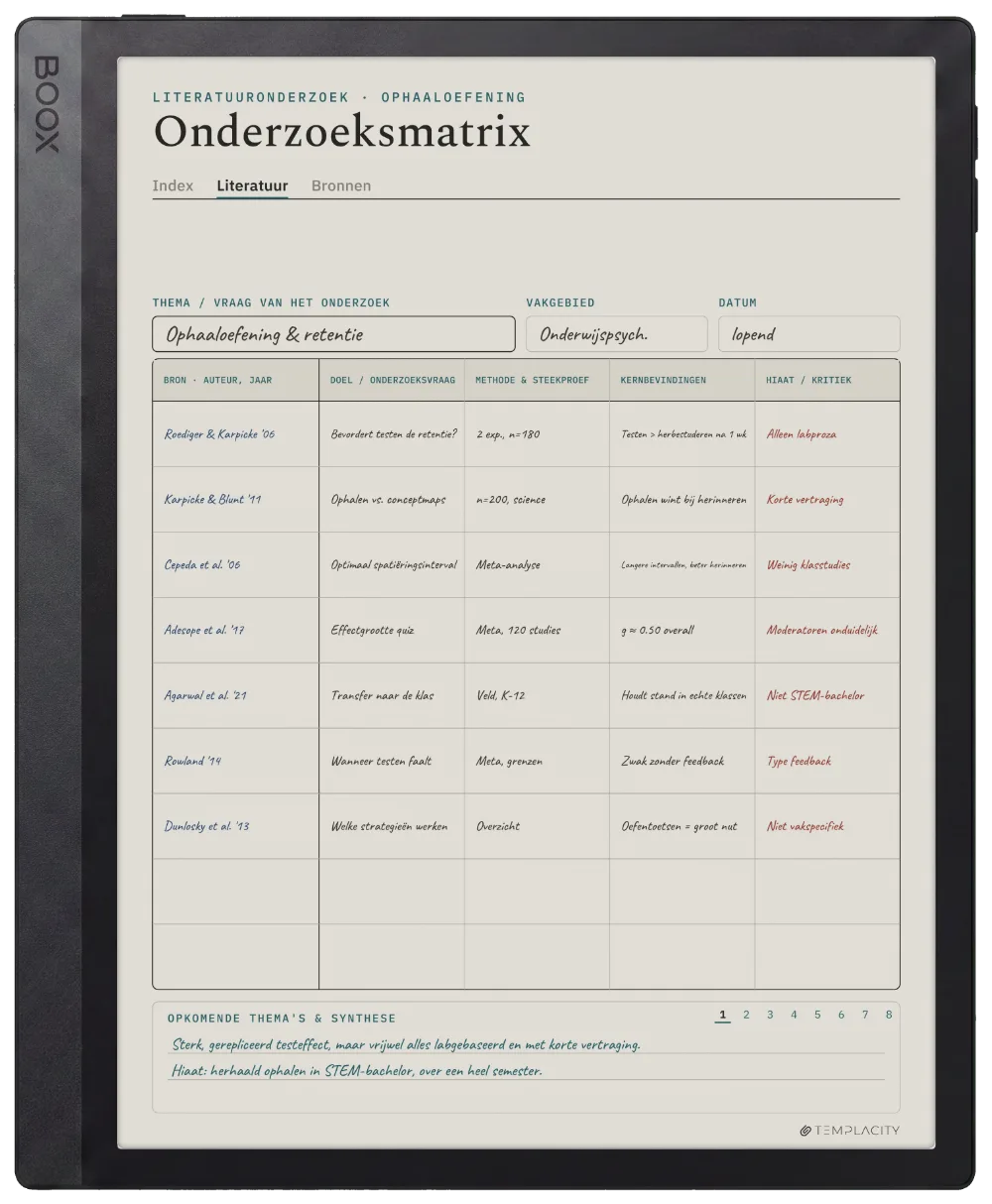 The Planner op de Boox Tab Ultra C Pro