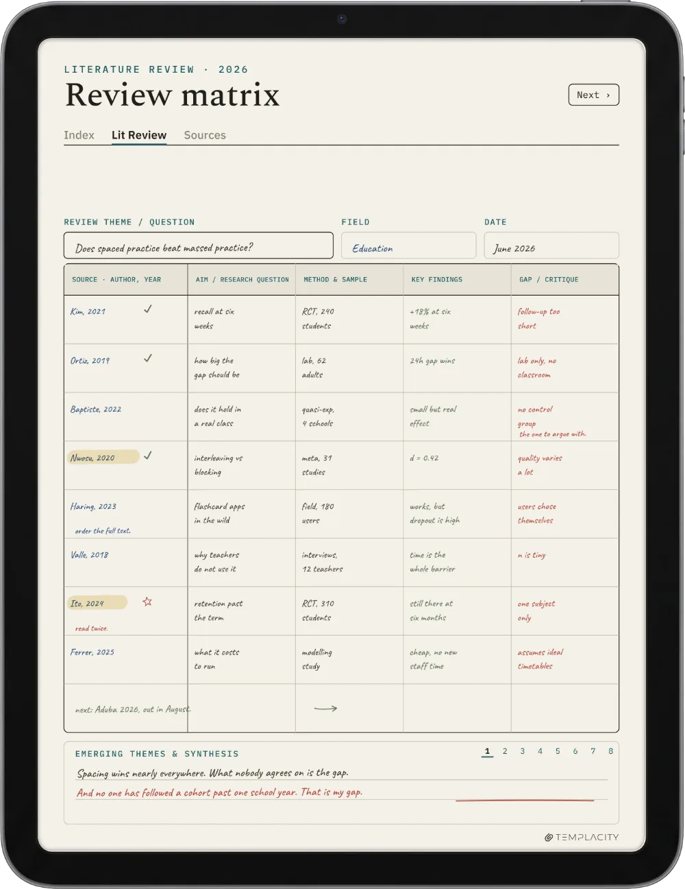 The Planner on the iPad
