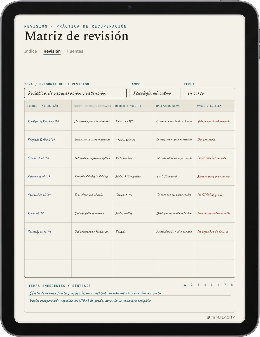 The Planner en el iPad