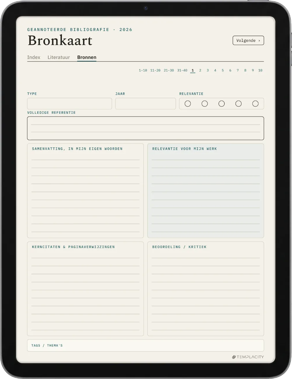 The Planner · Literatuurreview iPad pagina 2