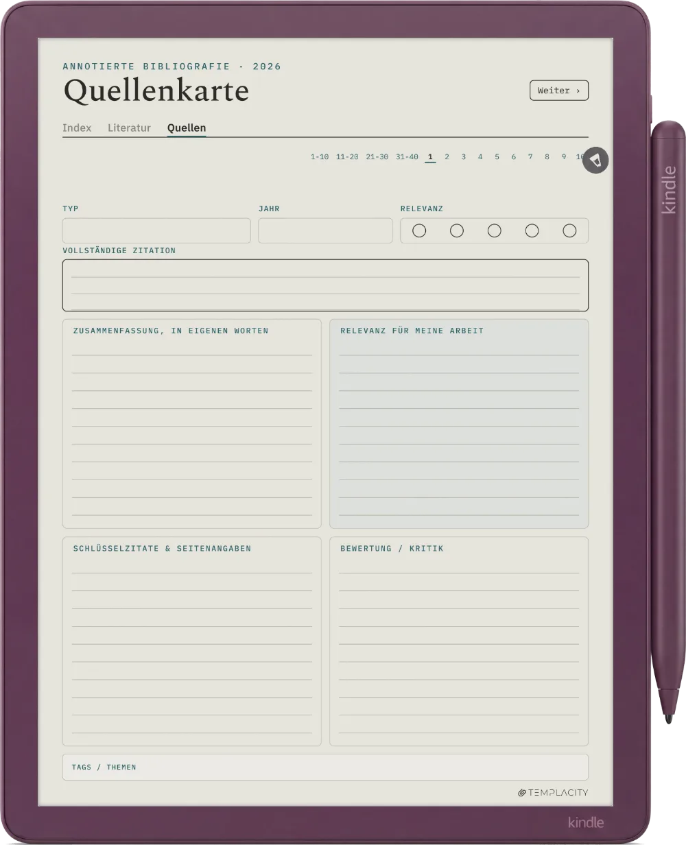 The Planner · Literaturrecherche Kindle Scribe Colorsoft Seite 2