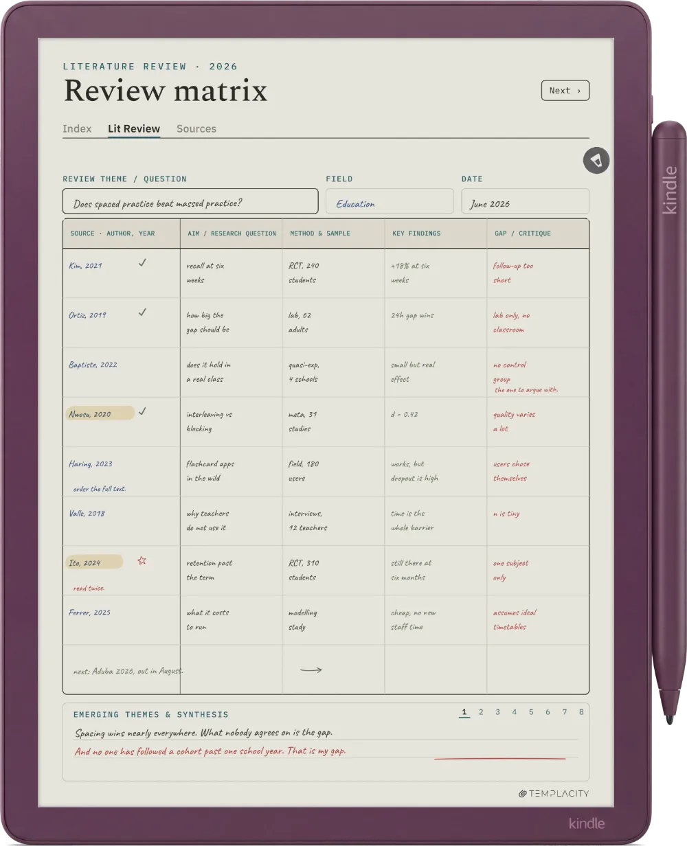 The Planner on the Kindle Scribe Colorsoft
