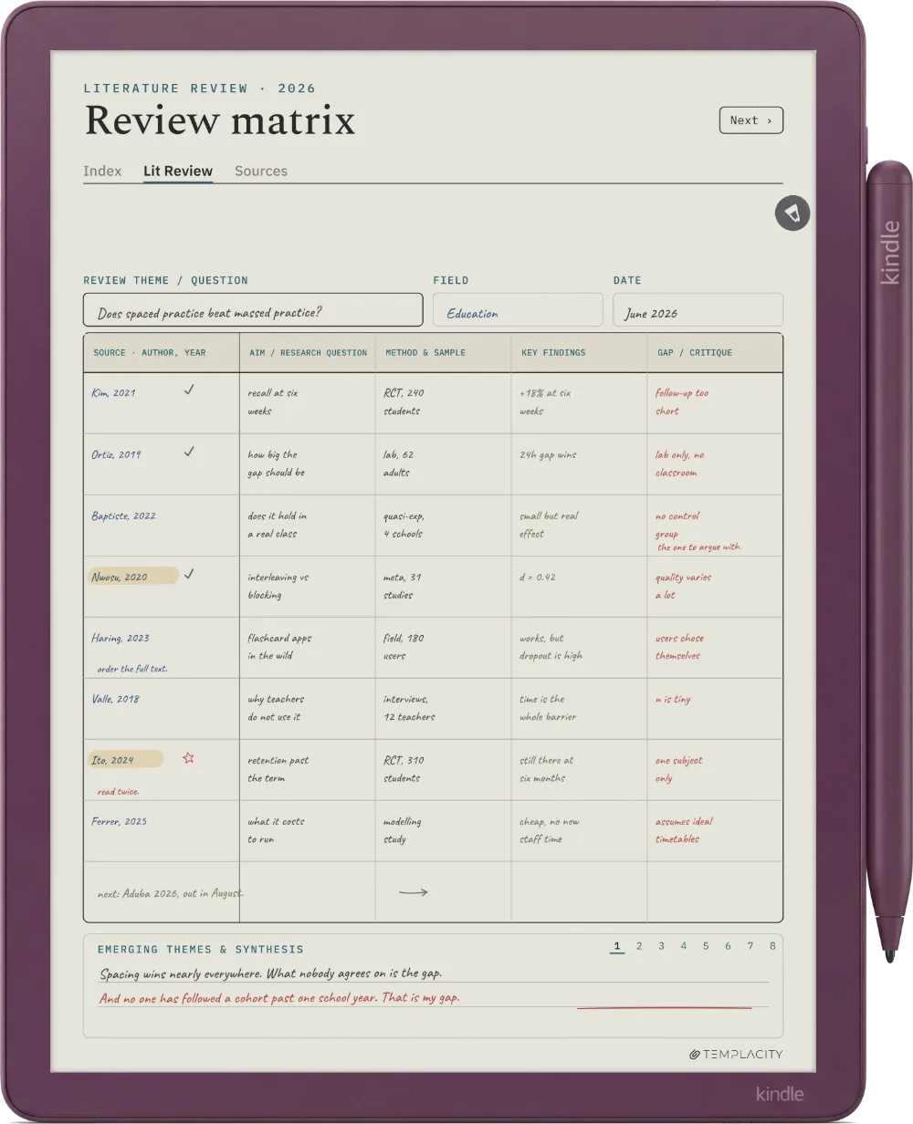 The Planner on the Kindle Scribe Colorsoft