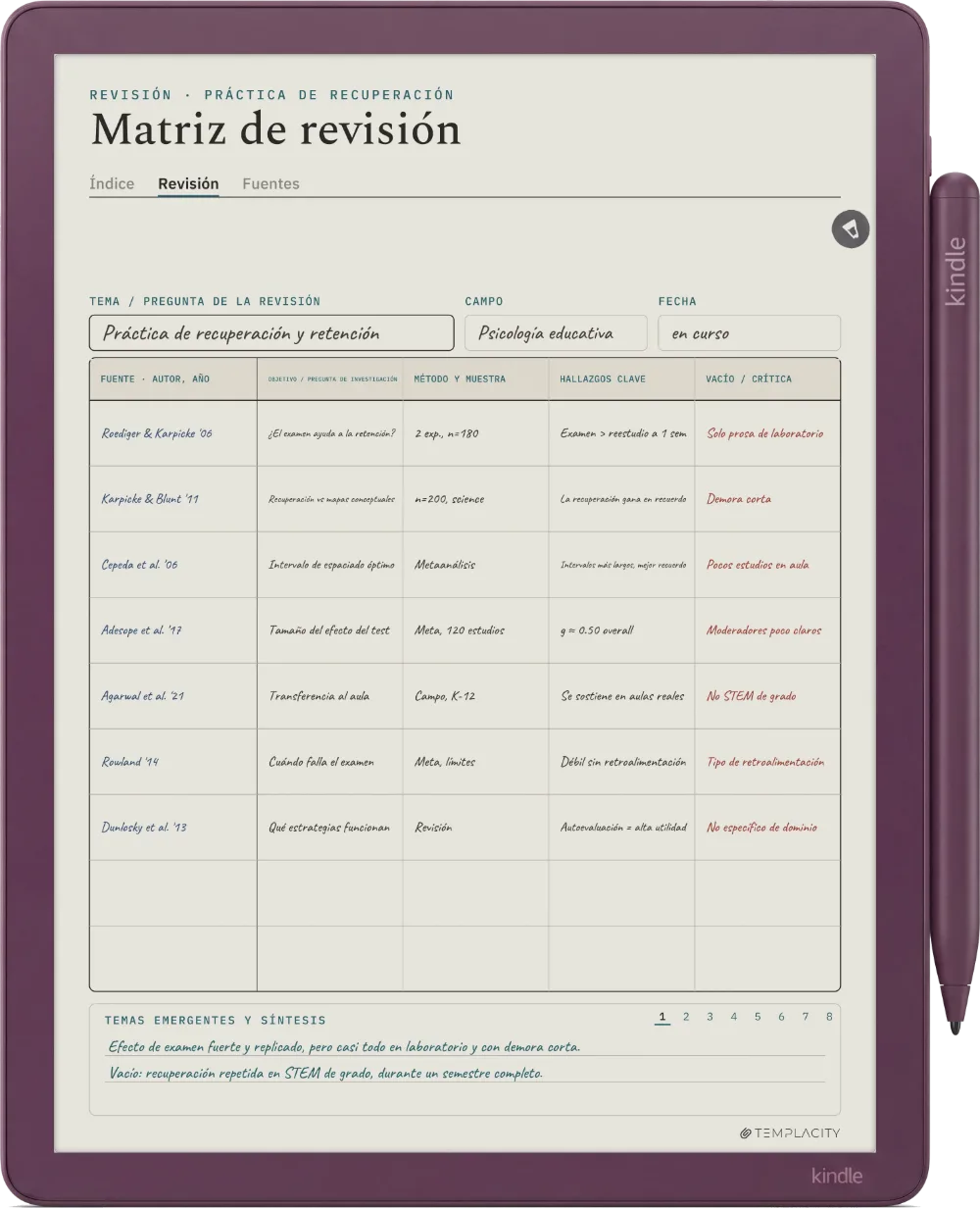 The Planner en el Kindle Scribe Colorsoft