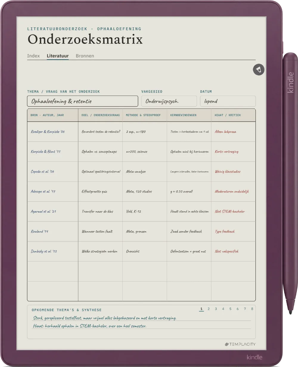 The Planner op de Kindle Scribe Colorsoft